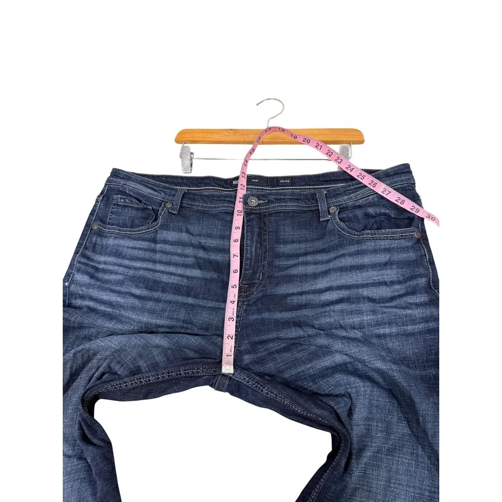 BKE Tyler Straight Leg Dark Wash Stretch Jeans Mens 42x29 Hemmed Coolmax
